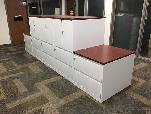 Lambton College Administration Steelcase metal Universal Filing with laminate tops